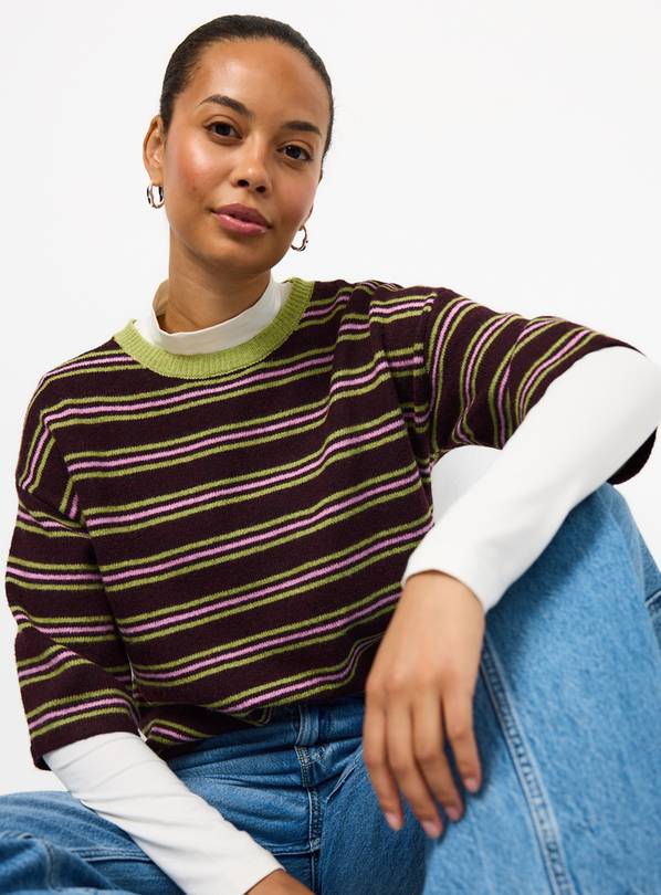 Jewel Stripe Knitted Top XL